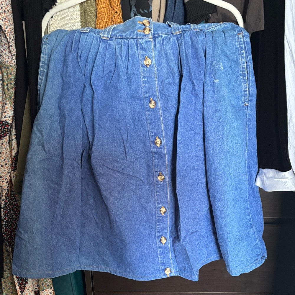 Saddlebred Blue Denim A-Line Skirt